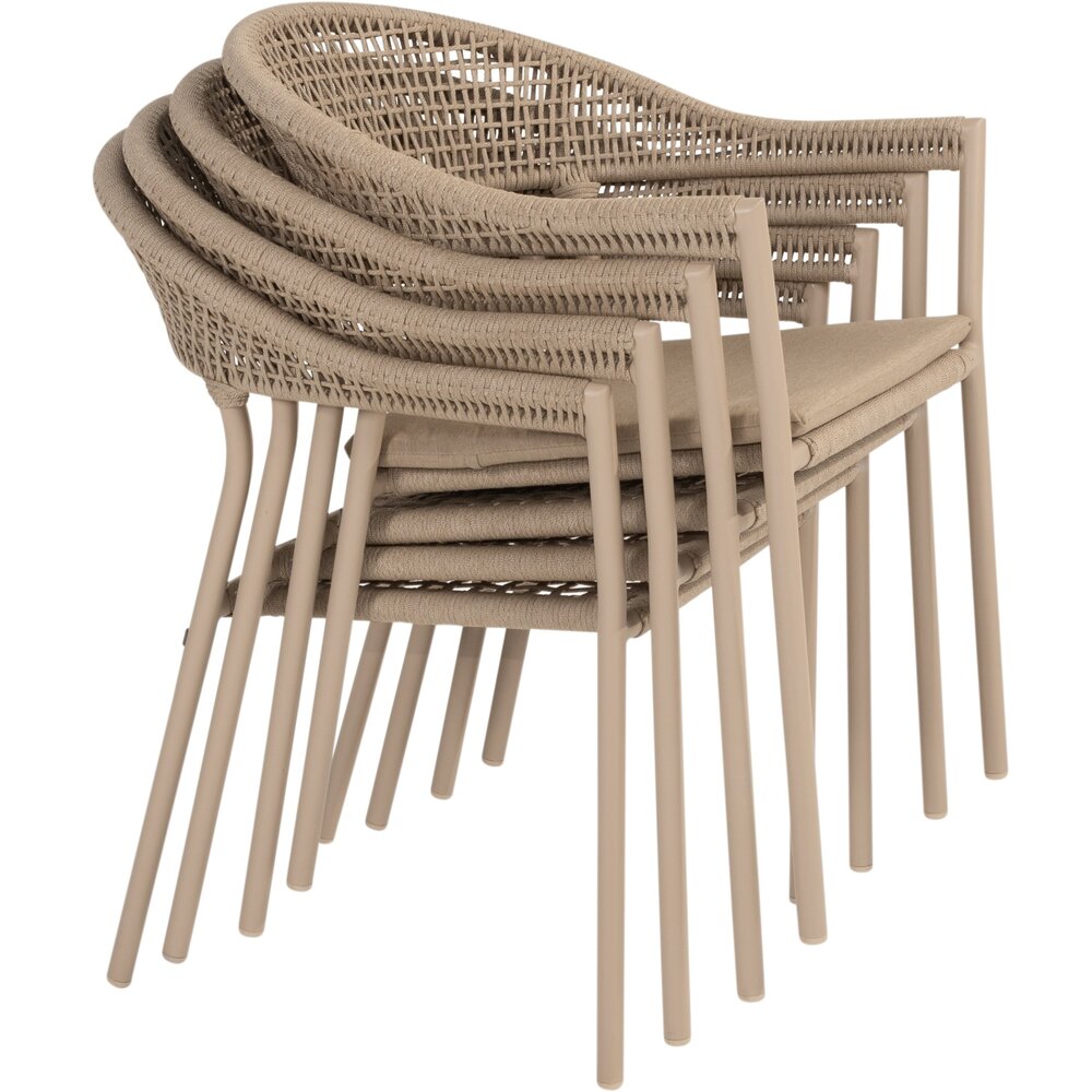 4 Seasons Outdoor Sienna stapelbare dining tuinstoel rope venao latte Taste 4SO 4 Seasons Outdoor Sienna stapelbare dining tuinstoel rope venao latte Taste 4SO