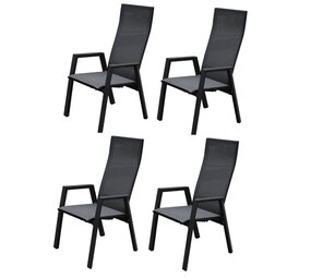 AVH-Collectie Nancy dining tuinstoel verstelbaar antraciet textileen set van 4 AVH-Collectie Nancy dining tuinstoel verstelbaar antraciet textileen set van 4