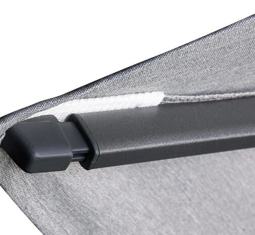 Platinum Challenger T2 zweefparasol 300x300 cm lichtgrijs met parasolvoet 90kg en hoes Platinum Challenger T2 zweefparasol 300x300 cm lichtgrijs met parasolvoet 90kg en hoes