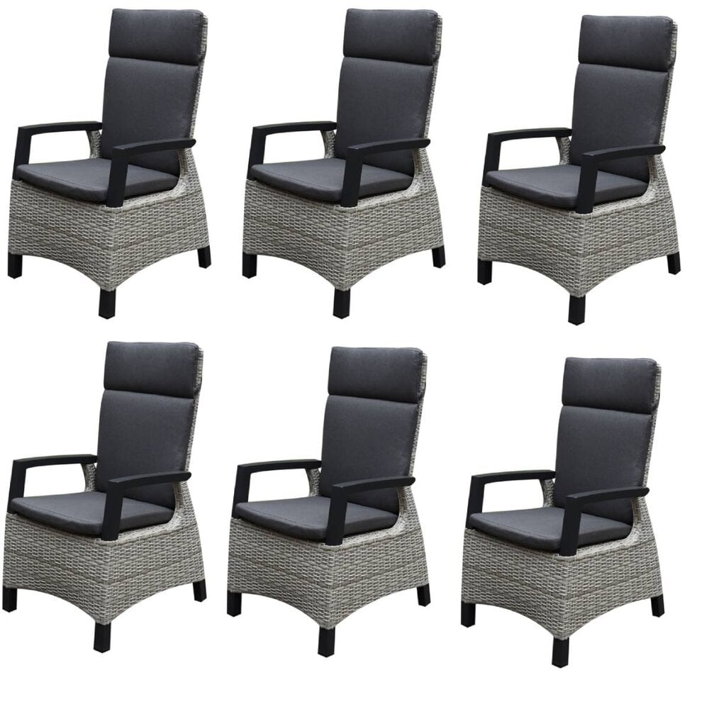AVH-Collectie Tunis dining tuinstoel verstelbaar grijs set van 6 AVH-Collectie Tunis dining tuinstoel verstelbaar grijs set van 6