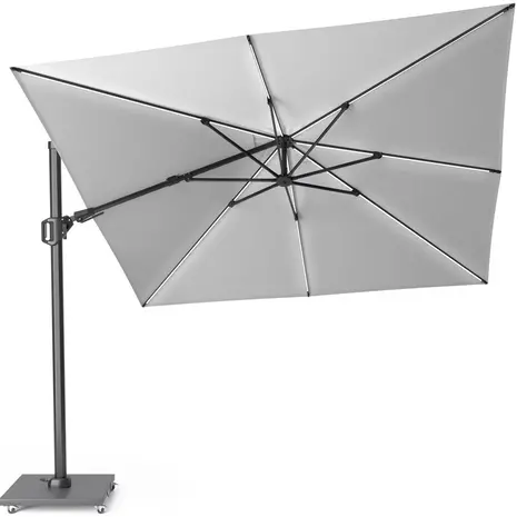 Platinum Challenger T2 glow zweefparasol 300x300 cm lichtgrijs met 120KG voet en hoes Platinum Challenger T2 glow zweefparasol 300x300 cm lichtgrijs met 120KG voet en hoes