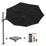 Platinum Challenger T2 zweefparasol 350 cm rond zwart met 90KG voet en hoes Platinum Challenger T2 zweefparasol 350 cm rond zwart met 90KG voet en hoes