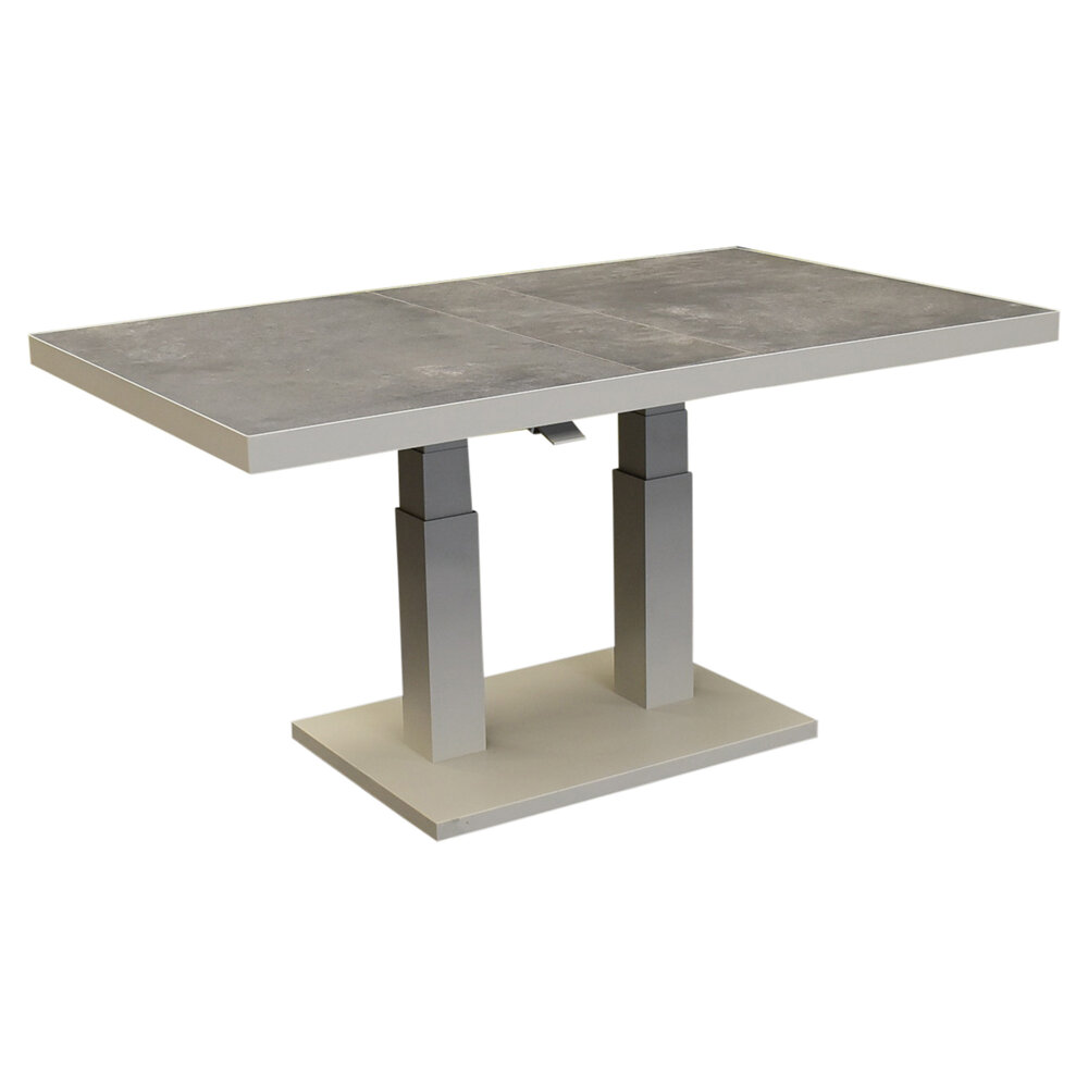 AVH-Collectie Pacific lounge-diningtafel 140x85xH49-72 cm in hoogte verstelbaar aluminium latte ceramic AVH-Collectie Pacific lounge-diningtafel 140x85xH49-72 cm in hoogte verstelbaar aluminium latte ceramic