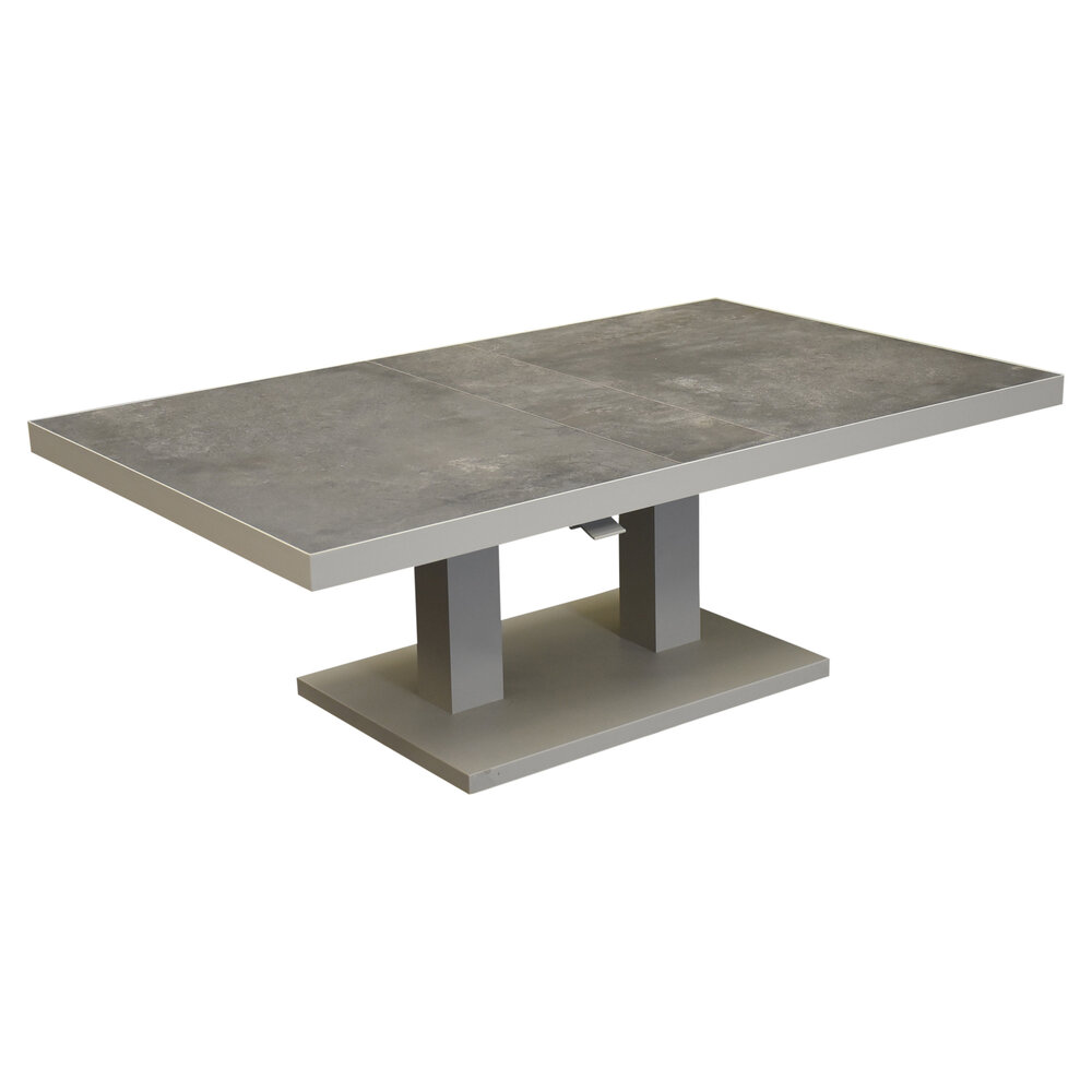 AVH-Collectie Pacific lounge-diningtafel 140x85xH49-72 cm in hoogte verstelbaar aluminium latte ceramic AVH-Collectie Pacific lounge-diningtafel 140x85xH49-72 cm in hoogte verstelbaar aluminium latte ceramic