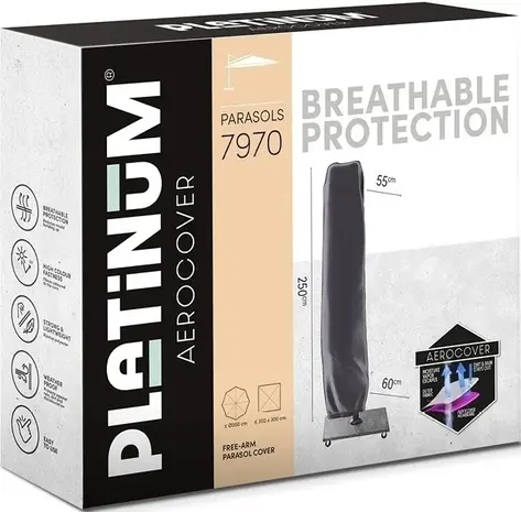 Platinum Challenger T1 parasol 350 cm rond antraciet met 90KG voet en hoes Platinum Challenger T1 parasol 350 cm rond antraciet met 90KG voet en hoes