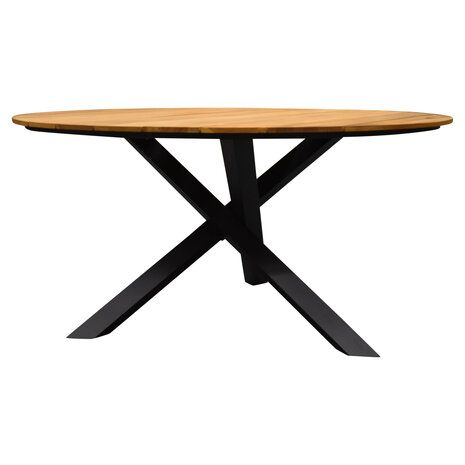 AVH-Collectie San Jose dining tuintafel 150xH74 cm rond teak blad AVH-Collectie San Jose dining tuintafel 150xH74 cm rond teak blad