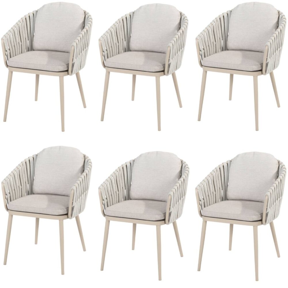Taste 4SO Eva dining tuinstoel latte rope Taste 4SO set van 6 Taste 4SO Eva dining tuinstoel latte rope Taste 4SO set van 6