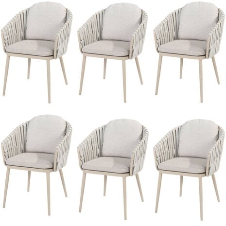 Taste 4SO Eva dining tuinstoel latte rope Taste 4SO set van 6 Taste 4SO Eva dining tuinstoel latte rope Taste 4SO set van 6