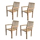 AVH-Collectie Montana dining tuinstoel teak set van 4 AVH-Collectie Montana dining tuinstoel teak set van 4