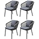 AVH-Collectie Eagle dining tuinstoel grijs wicker set van 4 AVH-Collectie Eagle dining tuinstoel grijs wicker set van 4