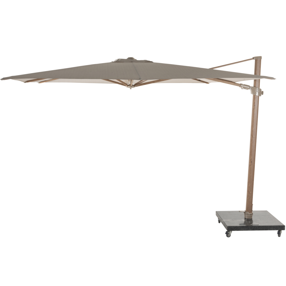 4 Seasons Outdoor Siesta premium zweefparasol 300x300 cm houtlook sand 4 Seasons Outdoor