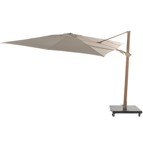 4 Seasons Outdoor Siesta premium zweefparasol 300x300 cm houtlook sand 4 Seasons Outdoor