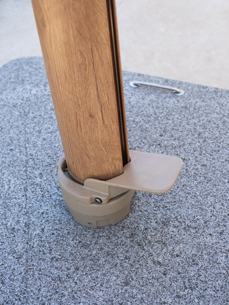 4 Seasons Outdoor Hacienda zweefparasol 300x400 cm houtlook zand 4 Seasons Outdoor