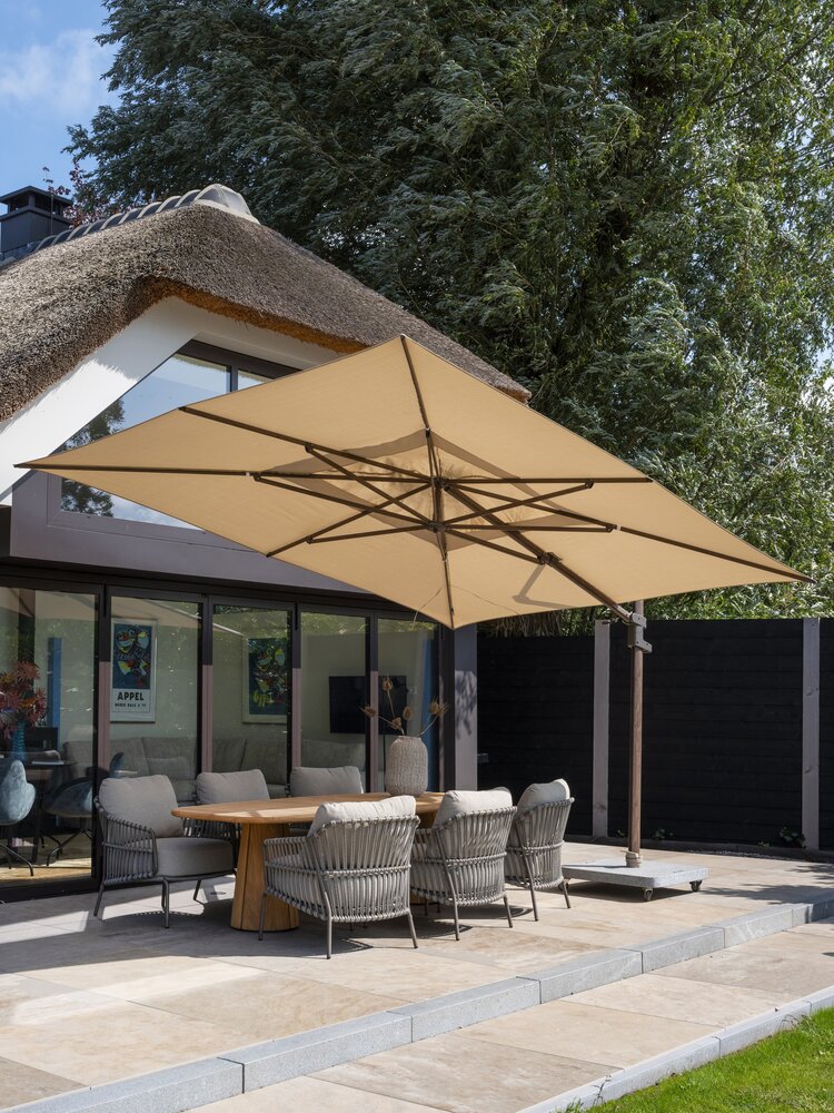 4 Seasons Outdoor Finca zweefparasol 400x300 cm wenge frame beach 4 Seasons Outdoor