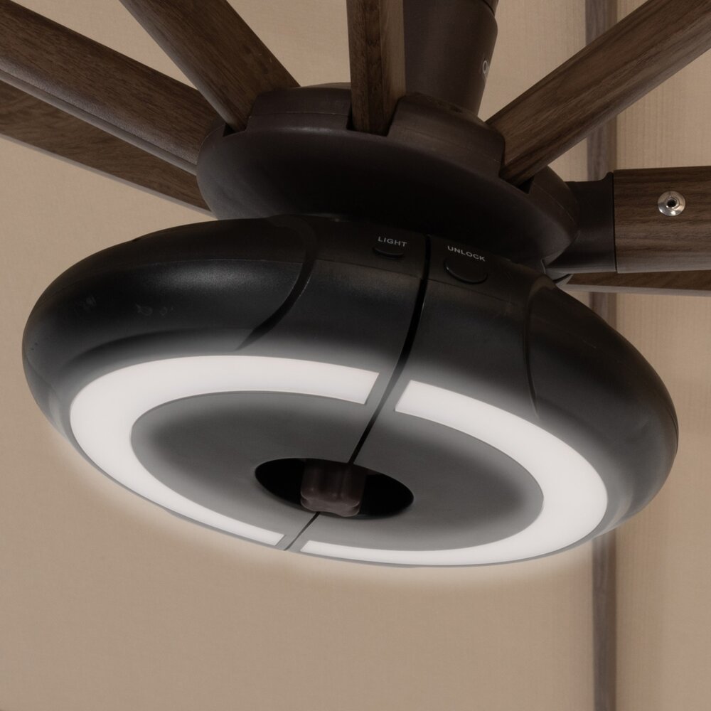 Parasol met LED-verlichting en stalen paal 300 cm antraciet kopen