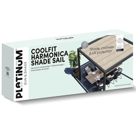 Platinum Platinum Sun & Shade Coolfit harmonica schaduwdoek B290xL400cm Greige Platinum Platinum Sun & Shade Coolfit harmonica schaduwdoek B290xL400cm Greige