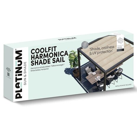 Platinum Platinum Sun & Shade Coolfit harmonica schaduwdoek B290xL300cm Greige Platinum Platinum Sun & Shade Coolfit harmonica schaduwdoek B290xL300cm Greige