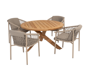 4 Seasons Outdoor Prado Allora dining tuinset 130 cm rond 5 delig latte teak 4 Seasons Outdoor 4 Seasons Outdoor Prado Allora dining tuinset 130 cm rond 5 delig latte teak 4 Seasons Outdoor