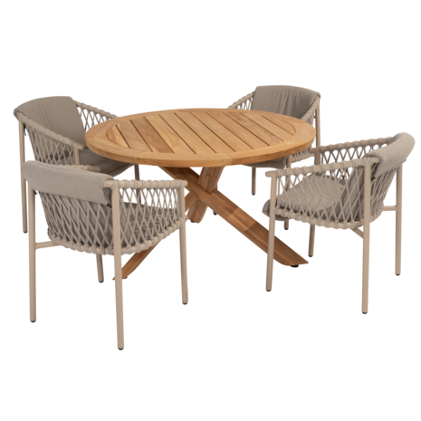 4 Seasons Outdoor Prado Allora dining tuinset 130 cm rond 5 delig latte teak 4 Seasons Outdoor 4 Seasons Outdoor Prado Allora dining tuinset 130 cm rond 5 delig latte teak 4 Seasons Outdoor