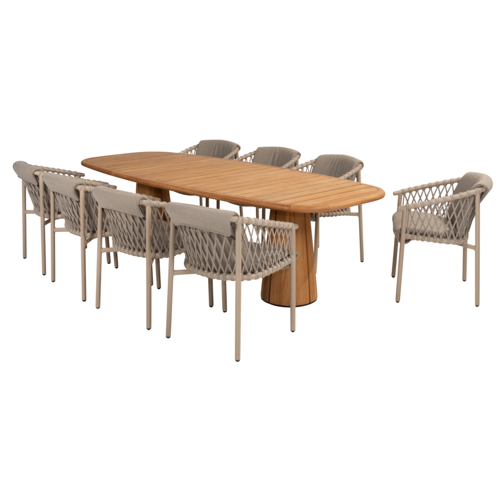 4 Seasons Outdoor Capri Allora dining tuinset 280x110xH75 cm 9 delig teak latte 4 Seasons Outdoor 4 Seasons Outdoor Capri Allora dining tuinset 280x110xH75 cm 9 delig teak latte 4 Seasons Outdoor