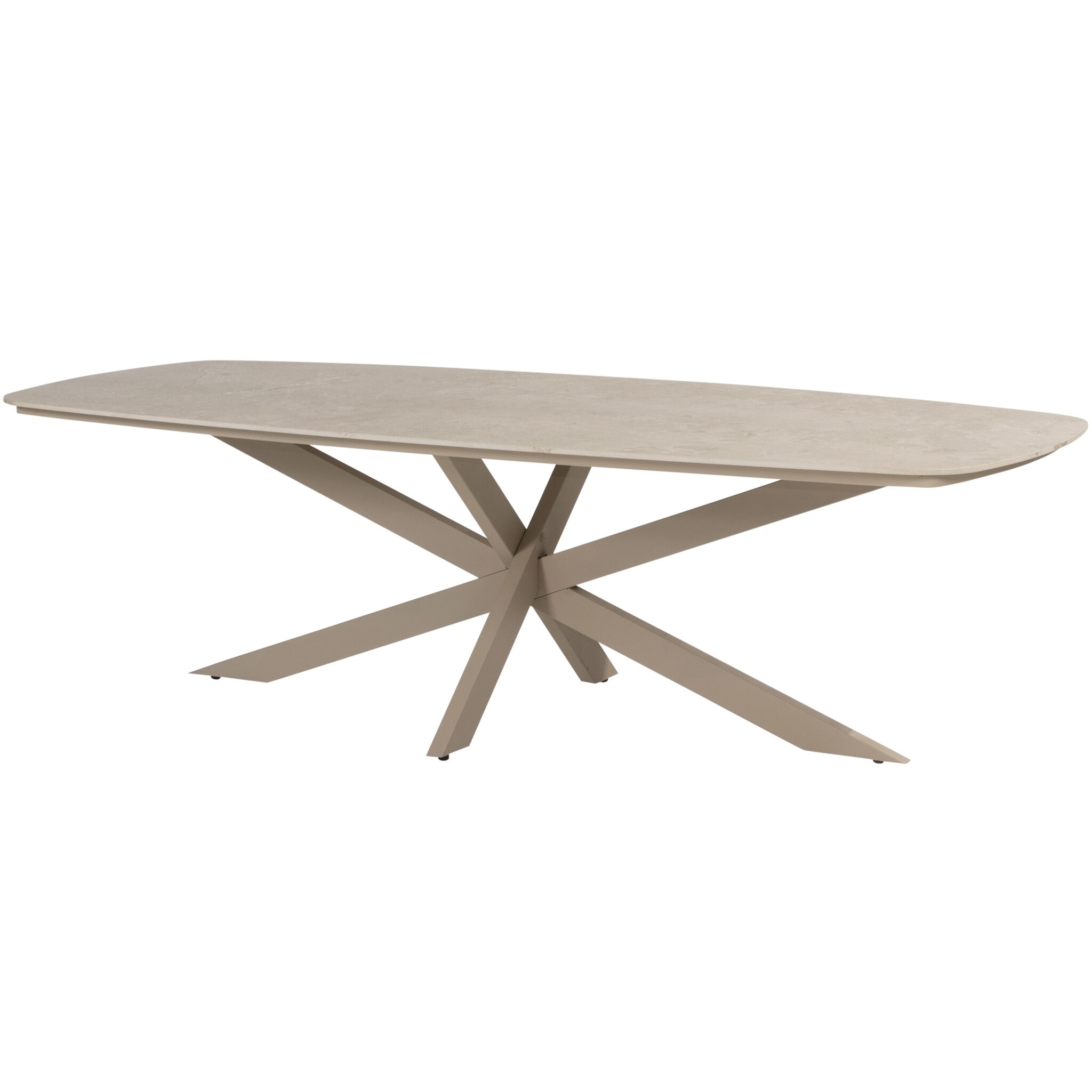 4 Seasons Outdoor Nevada low dining tuintafel 250x105xH69 cm deens ovaal keramiek latte 