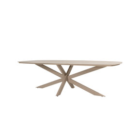 4 Seasons Outdoor Nevada low dining tuintafel 250x105xH69 cm deens ovaal keramiek latte 4 Seasons Outdoor