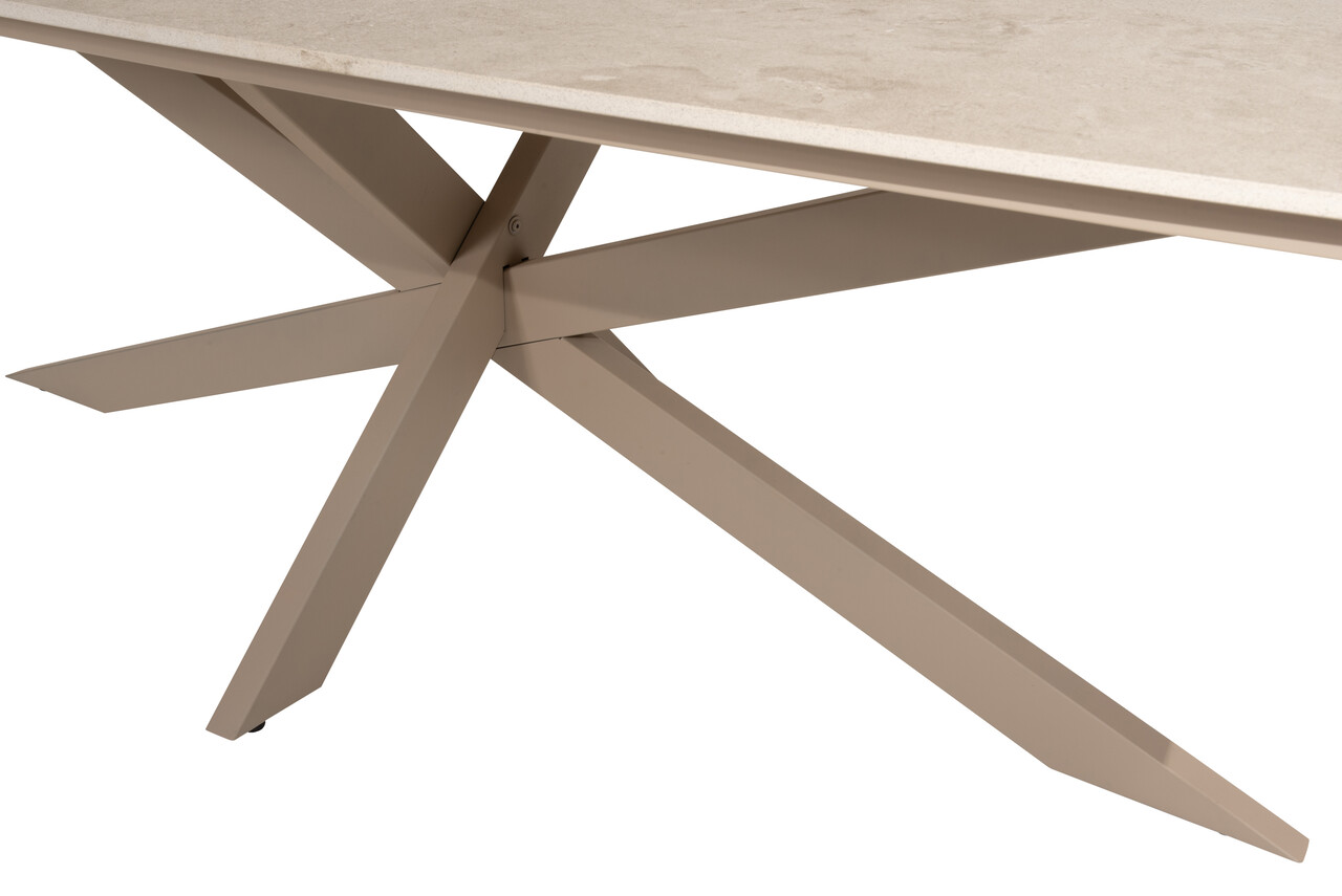 4 Seasons Outdoor Nevada low dining tuintafel 250x105xH69 cm deens ovaal keramiek latte 4 Seasons Outdoor