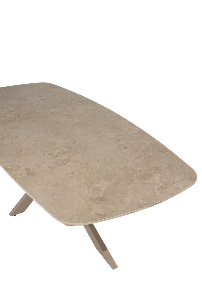 4 Seasons Outdoor Nevada low dining tuintafel 250x105xH69 cm deens ovaal keramiek latte 4 Seasons Outdoor