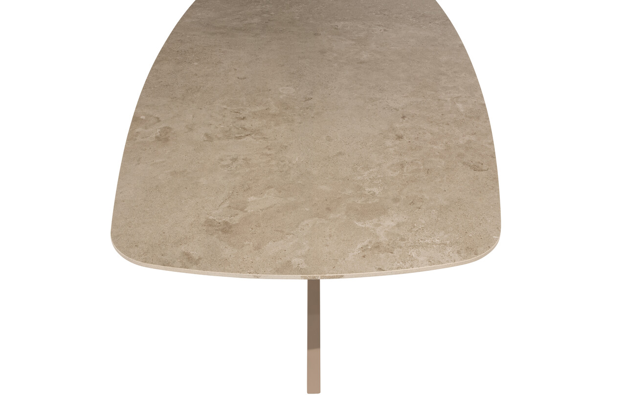 4 Seasons Outdoor Nevada low dining tuintafel 250x105xH69 cm deens ovaal keramiek latte 4 Seasons Outdoor