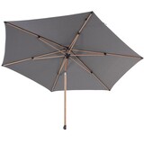 4 Seasons Outdoor Azzurro stokparasol 300 cmØ woodlook frame charcoal 4 Seasons Outdoor