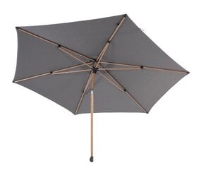 4 Seasons Outdoor Azzurro stokparasol 300 cmØ woodlook frame charcoal 4 Seasons Outdoor