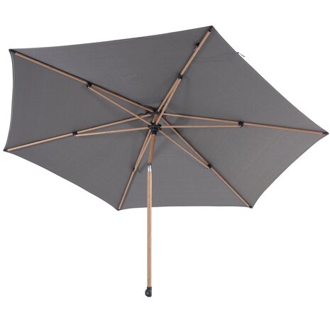 4 Seasons Outdoor Azzurro stokparasol 300 cmØ woodlook frame charcoal 4 Seasons Outdoor