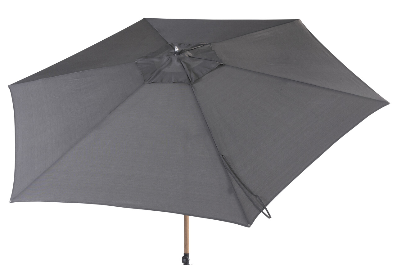 4 Seasons Outdoor Azzurro stokparasol 300 cmØ woodlook frame charcoal 4 Seasons Outdoor