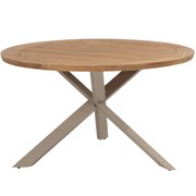 Taste 4SO Prado dining tuintafel 130 cm rond teak met latte onderstel Taste 4SO