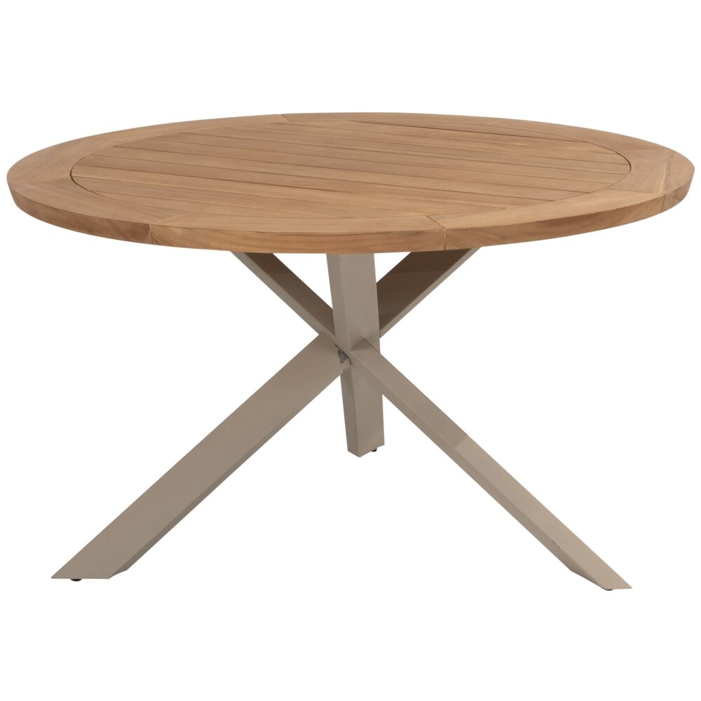 Taste 4SO Prado dining tuintafel 130 cm rond teak met latte onderstel Taste 4SO Taste 4SO Prado dining tuintafel 130 cm rond teak met latte onderstel Taste 4SO
