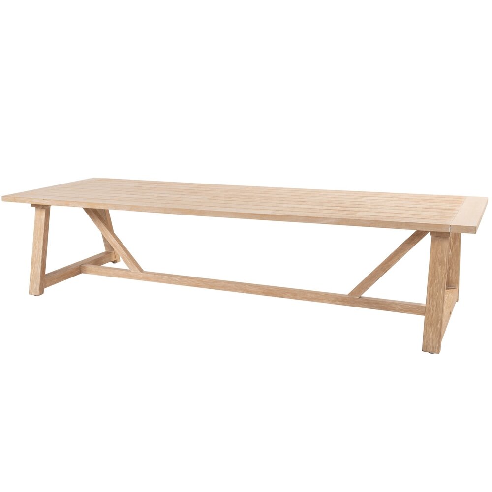 Taste 4SO Noah low dining tuintafel 300x100xH69 cm geborsteld teak 4 Seasons Outdoor
