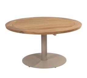 Taste 4SO Saba low dining teak tafel 130ØxH69 cm met latte onderstel Taste 4SO Taste 4SO Saba low dining teak tafel 130ØxH69 cm met latte onderstel Taste 4SO