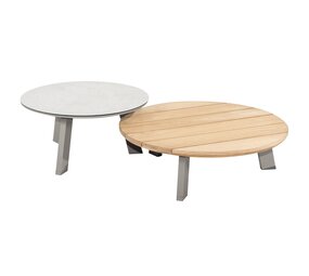 4 Seasons Outdoor Emma set loungetafels 65 cm rond en 80 cm rond ceramic teak cloud 4 Seasons Outdoor Emma set loungetafels 65 cm rond en 80 cm rond ceramic teak cloud