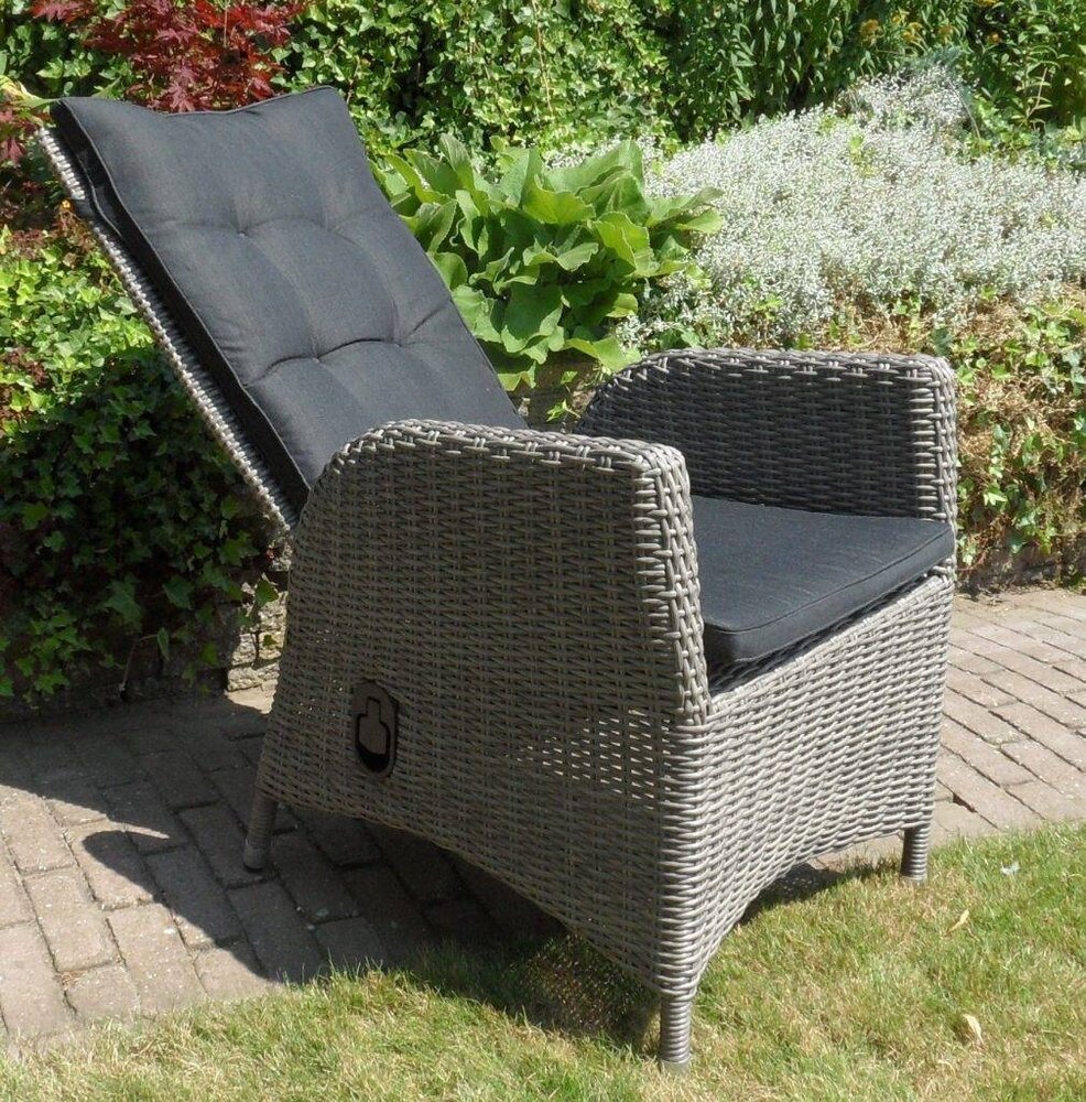 AVH-Collectie Menorca dining tuinstoel verstelbaar grijs wicker set van 4 AVH-Collectie Menorca dining tuinstoel verstelbaar grijs wicker set van 4