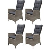 AVH-Collectie Menorca dining tuinstoel verstelbaar grijs wicker set van 4 AVH-Collectie Menorca dining tuinstoel verstelbaar grijs wicker set van 4