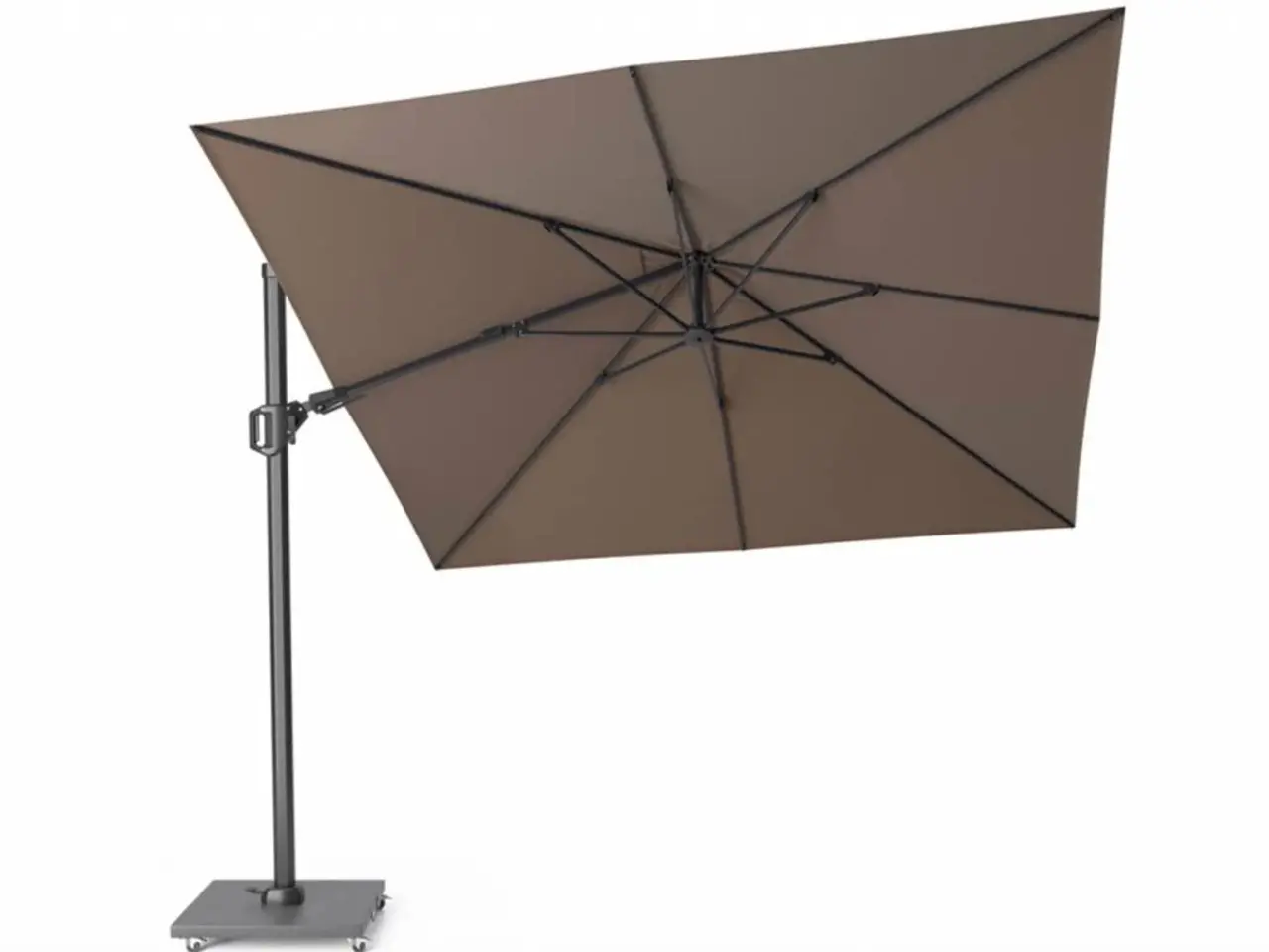 Platinum Challenger T2 premium zweefparasol 300x300 cm havanna met 90KG voet en hoes Platinum Challenger T2 premium zweefparasol 300x300 cm havanna met 90KG voet en hoes