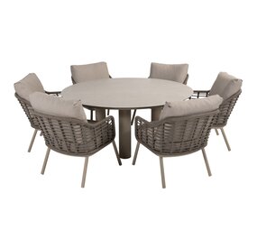 Taste 4SO Puglia Donato low dining tuinset 160xH69 cm 7 delig keramiek latte Taste 4SO Taste 4SO Puglia Donato low dining tuinset 160xH69 cm 7 delig keramiek latte Taste 4SO