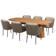 4 Seasons Outdoor Capri Bernini dining tuinset 240x110xH75 cm 7 delig teak barrel terre 4 Seasons Outdoor