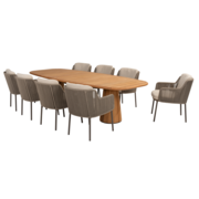 4 Seasons Outdoor Capri Bernini dining tuinset 280x110xH75 cm 9 delig teak barrel terre 4 Seasons Outdoor