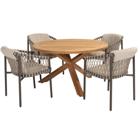 4 Seasons Outdoor Prado Allora dining tuinset 130 cm rond 5 delig terre teak 4 Seasons Outdoor 4 Seasons Outdoor Prado Allora dining tuinset 130 cm rond 5 delig terre teak 4 Seasons Outdoor