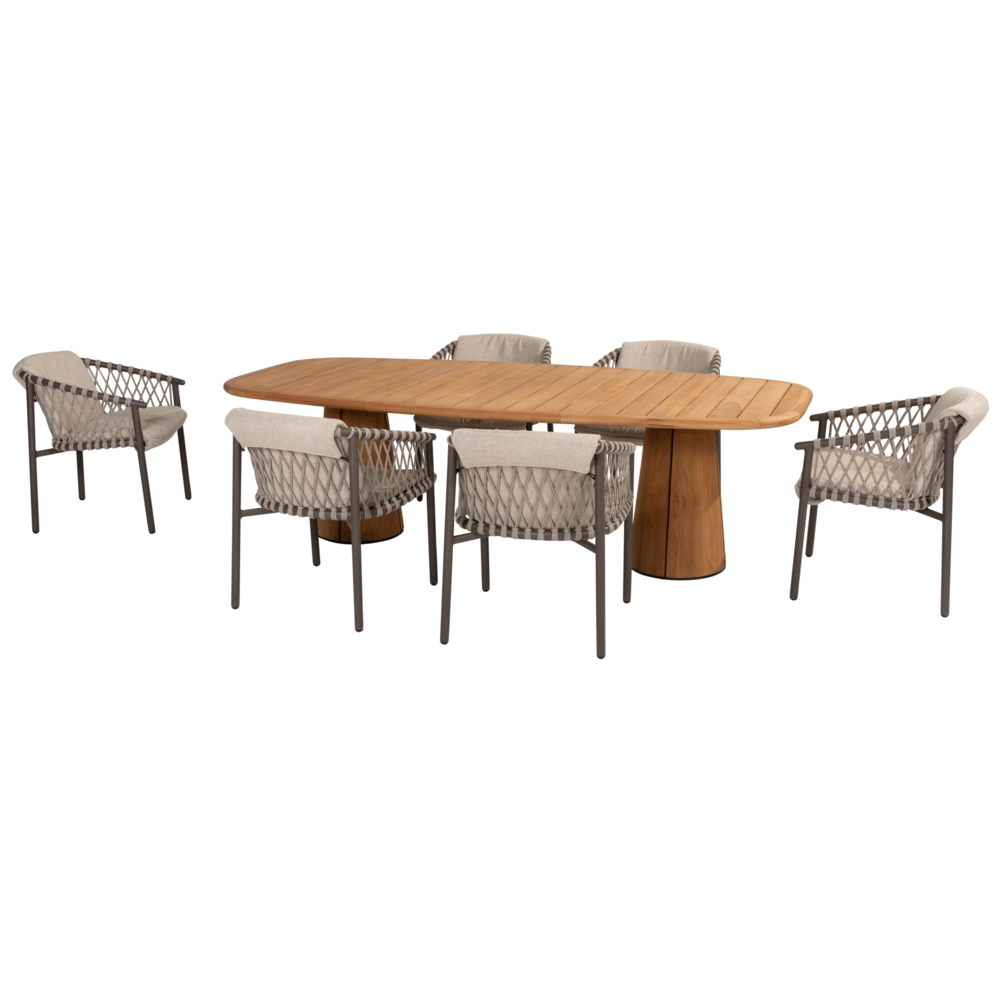 4 Seasons Outdoor Capri Allora dining tuinset 240x110xH75 cm 7 delig teak terre 4 Seasons Outdoor 4 Seasons Outdoor Capri Allora dining tuinset 240x110xH75 cm 7 delig teak terre 4 Seasons Outdoor