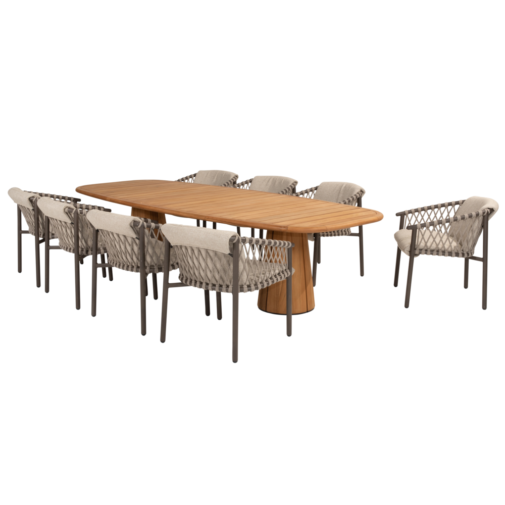 4 Seasons Outdoor Capri Allora dining tuinset 280x110xH75 cm 9 delig teak terre 4 Seasons Outdoor 4 Seasons Outdoor Capri Allora dining tuinset 280x110xH75 cm 9 delig teak terre 4 Seasons Outdoor