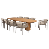 4 Seasons Outdoor Capri Allora dining tuinset 280x110xH75 cm 9 delig teak terre 4 Seasons Outdoor