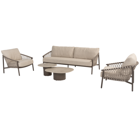 4 Seasons Outdoor Allora stoel bank loungeset 5 delig terre 4 Seasons Outdoor 4 Seasons Outdoor Allora stoel bank loungeset 5 delig terre 4 Seasons Outdoor