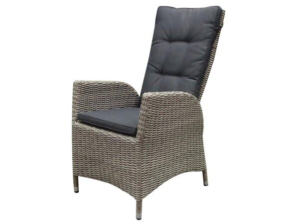 AVH-Collectie Menorca dining tuinstoel verstelbaar grijs wicker set van 6